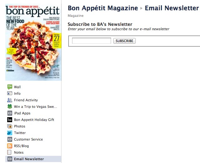 Email Sign-up - Bon Appétit Magazine