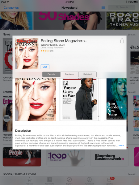 rolling stone ipad edition