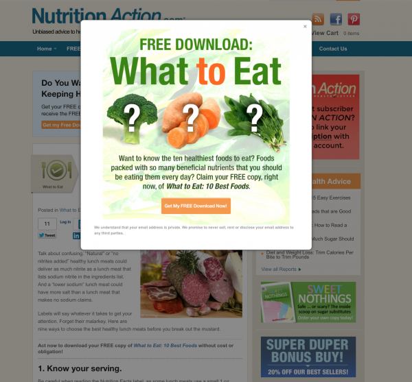 nutrition action examples