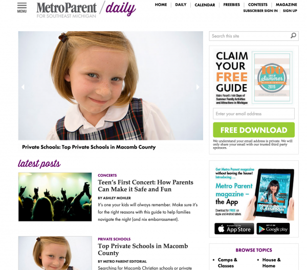 metro parent homepage