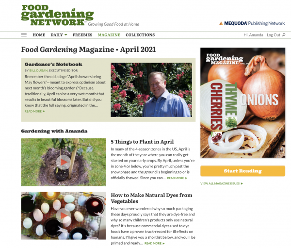 Digital Magazine Publishing Food Gardening Network Example 2