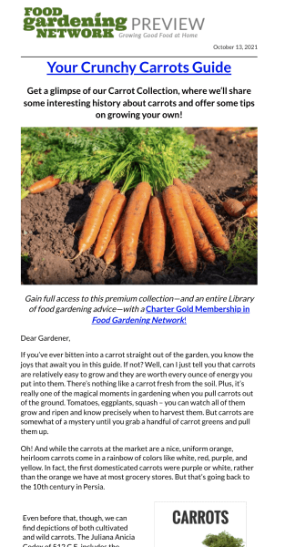 Food Gardening Carrots Preview