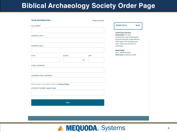 Biblical Archaeology Society Order Page