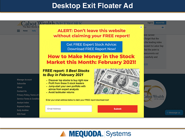 CWN Desktop Exit Floater Ad
