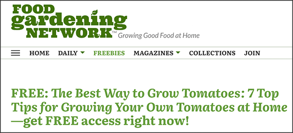 Food Gardening Network Headline