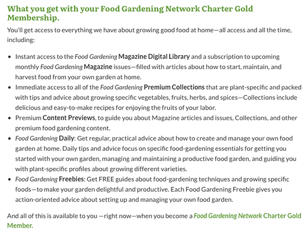 Food Gardening Network SLLP Benefits