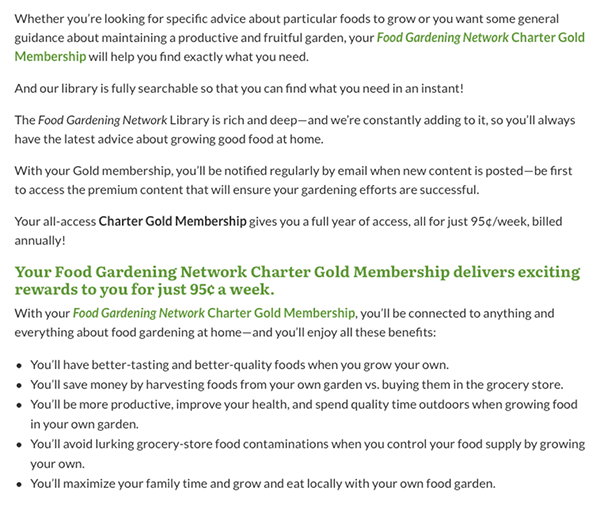 Food Gardening Network SLLP Benefits