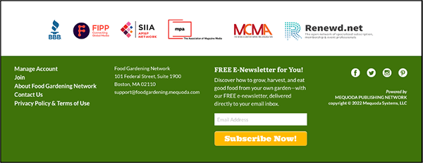 Food Gardening Network SLLP Footer