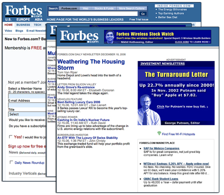 Forbes Website and Newsletters