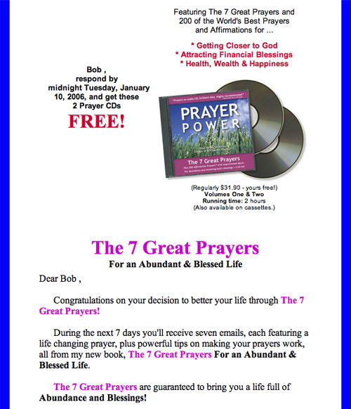PrayerPower.com Landing Page Review - Mequoda Daily