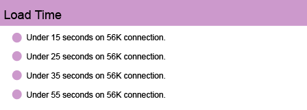 Landing Page Guidelines for load time