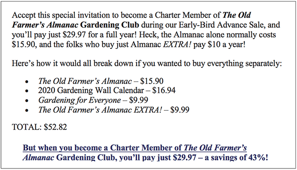 OFA Spotlight offer review copy example