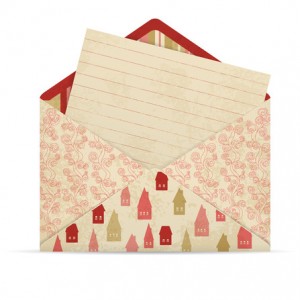 Open envelope with letter